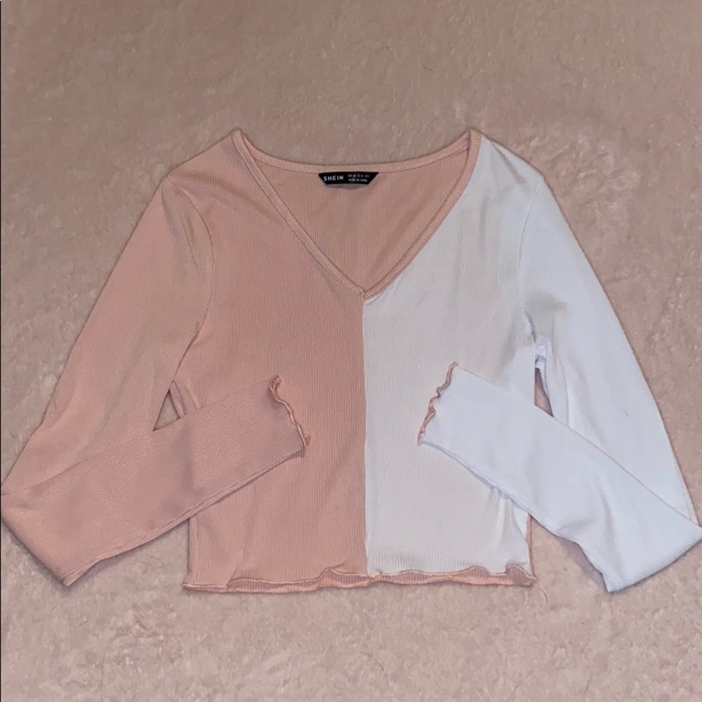 brand new color block long sleeve tee!!